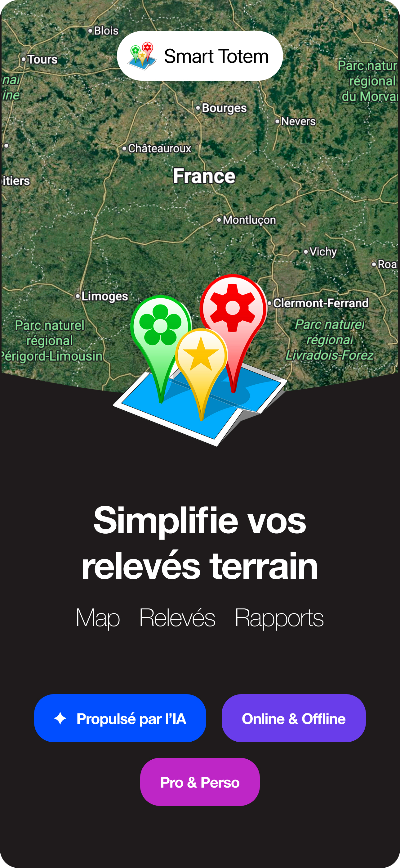 Smart Totem — carte des parcelles